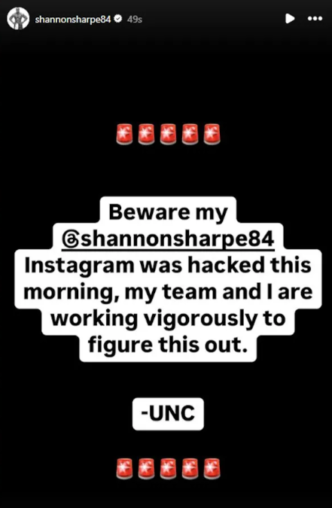 Shannon Sharpe claims Instagram hack after explicit video streams on account