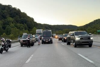 drivers park on i 75 north of london kentucky on september 7 2024 photo reuters