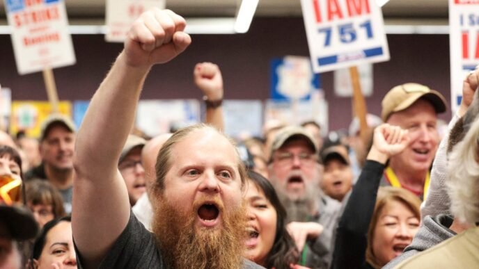 Boeing strike enters second month as workers rally in Seattle