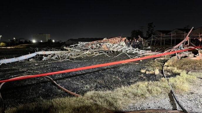 Deaths reported after helicopter carrying 4 hits radio tower in fiery Houston crash