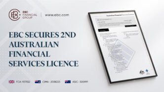 EBC Financial Group’s Australian Financial Services Licence certificate, highlighting its expanded asset management services