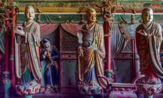 Sculptures at the Xiaoxitian Temple in North China