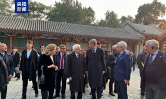 Italian President Sergio Mattarella visits the Summer Palace, the first stop after his arrival in Beijing on November 7, 2024. Photo: CCTV