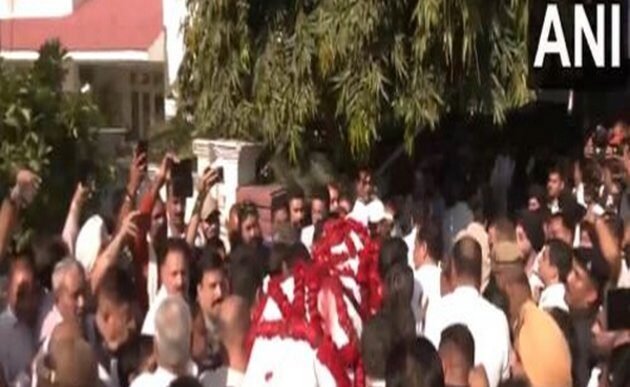 Mortal remains of J-K BJP MLA Devender Singh Rana brought to his home in Jammu