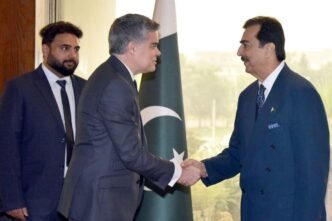 Syed Yusuf Raza Gilani welcomes Spanish senate delegation at Parliament House