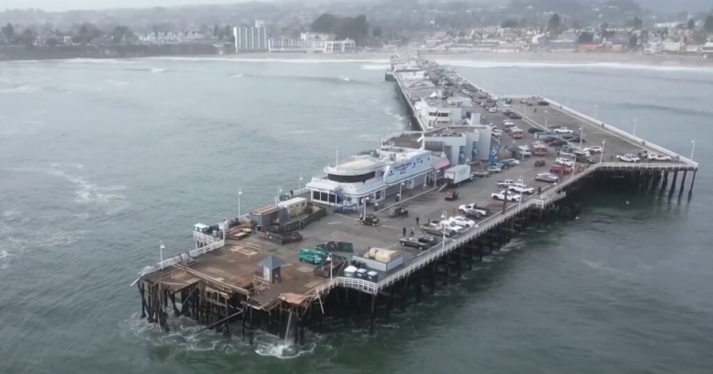 Drone video shows Santa Cruz Wharf collapse