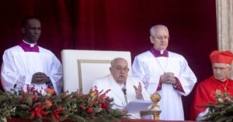 Pope Francis urges all nations to 'silence the sounds of arms' in Christmas address