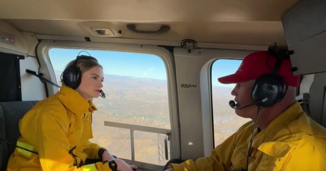 Ride along as Cal Fire monitors Los Angeles wildfire from the sky