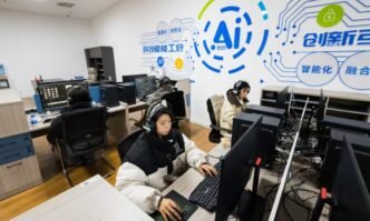 At Ningxia Data Labeling Industrial Base in Wuzhong, in Northwest China