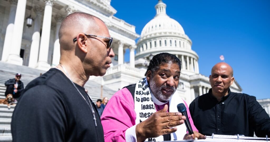 Hakeem Jeffries, Cory Booker host sit-in on Capitol steps over GOP budget plan