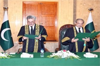 Justice Ali Baqar Najafi takes oath as Judge SC
