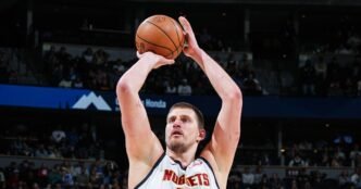 Nikola Jokic scores career-high 61 points, plays nearly 53 minutes in double-OT loss to Wolves