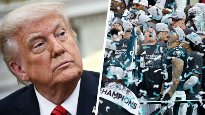 President Trump hosts Super Bowl champions the Philadelphia Eagles at the White House