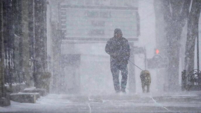 Snow, rain and strong winds descend on the Northeast