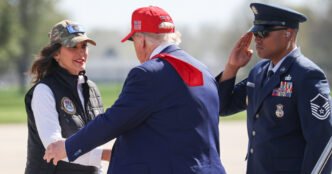Trump praises Gov. Gretchen Whitmer while at Michigan air base