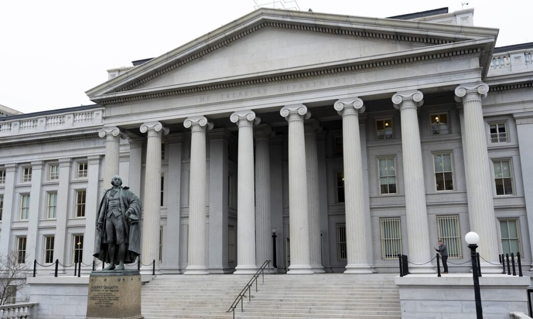 The Treasury Department building is seen, March 13, 2025, in Washington. Photo: VCG