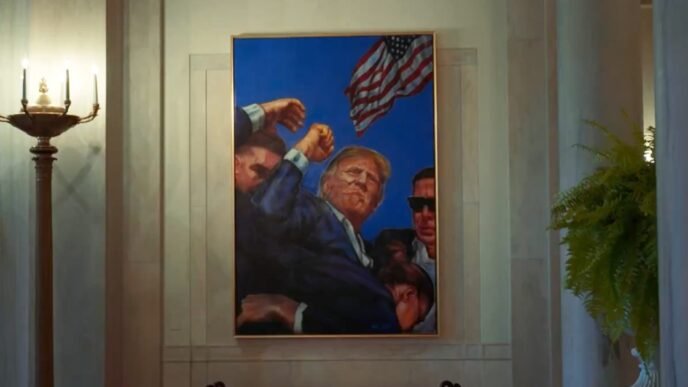 White House moves Obama portrait for painting of Trump after assassination attempt