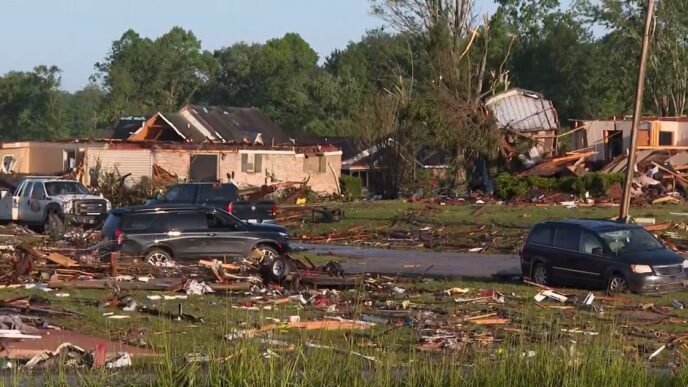 Buildings damaged and trees scattered across St. Louis and Kentucky