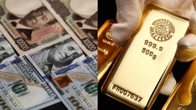 Dollar's share of foreign reserves sinks to new low while gold, yen rise