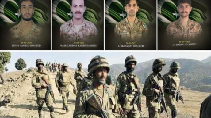 Four soldiers martyred, seven terrorists killed in KP & Balochistan IBOs