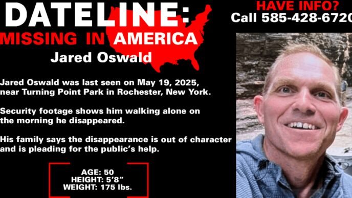 Jared Oswald, missing since May 19 in Rochester, New York