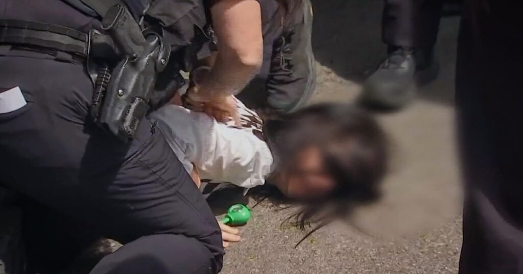 Massachusetts police hold girl's face to the ground as ICE arrests her mother, video shows