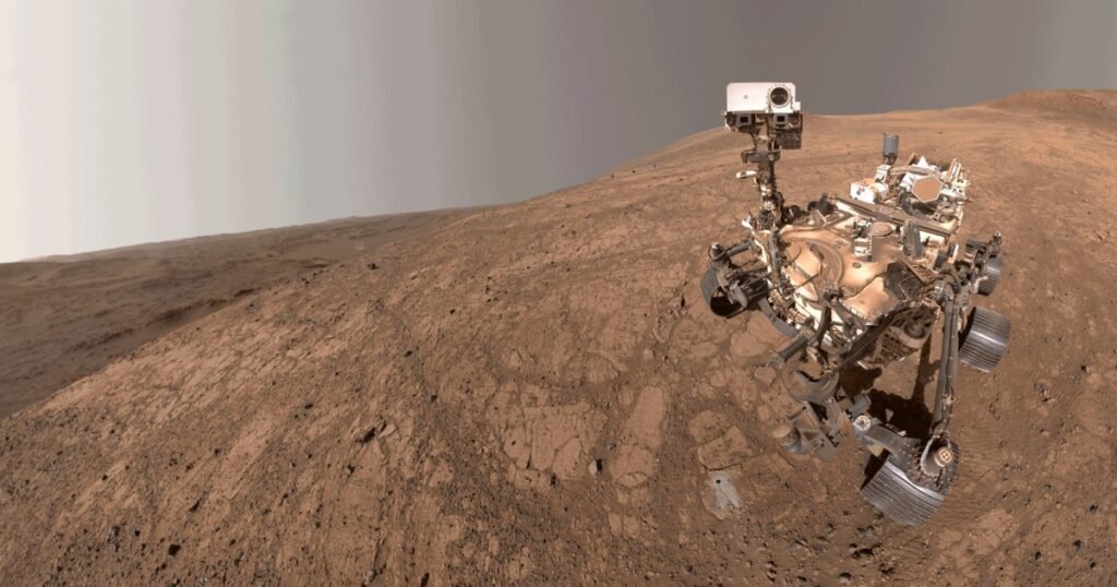 NASA's Mars Perseverance snaps a selfie as a Martian dust devil blows by