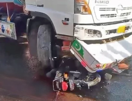 Speeding truck crushes father and son to death