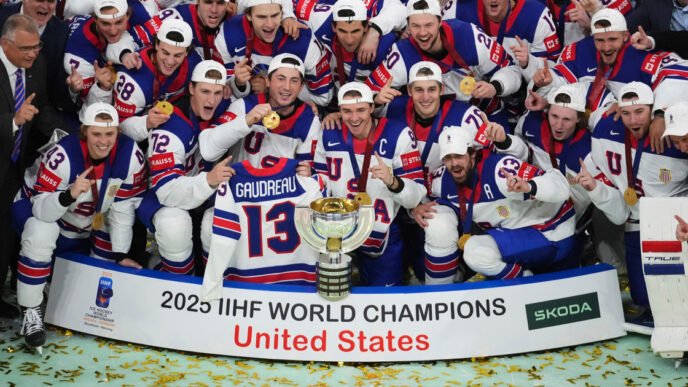 U.S. beats Switzerland 1-0 in overtime for historic hockey world championship