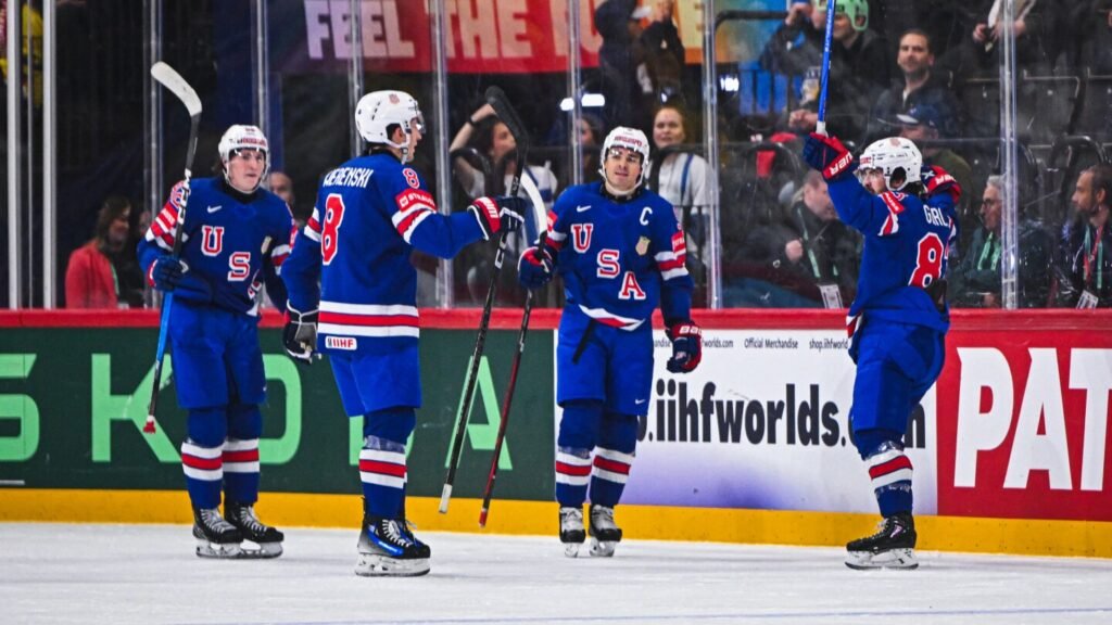 U.S. men's hockey team into world championship semifinals; Canada stunned by Denmark