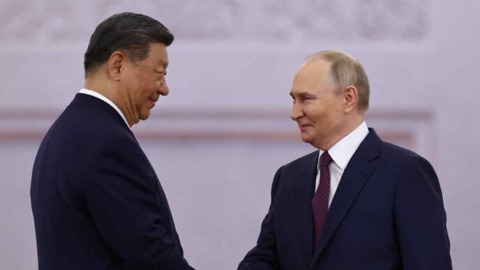 Xi Jinping calls on Putin to help defend rights of developing countries
