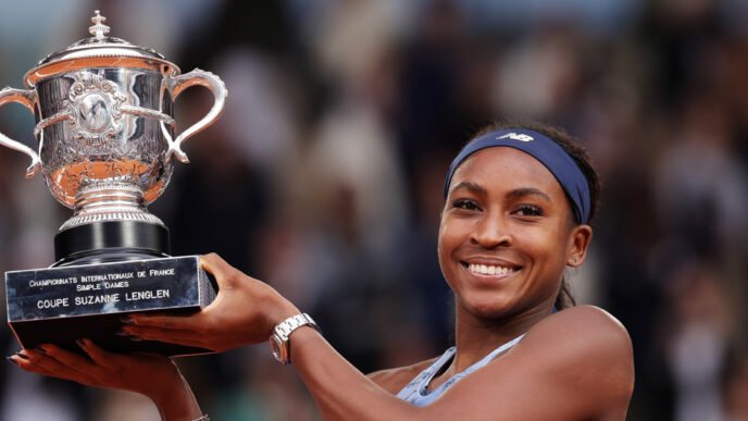 Coco Gauff explains the mini-French Open trophy she took home after win