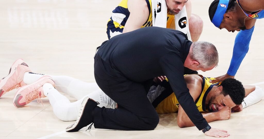 Pacers guard Tyrese Haliburton tore his Achilles in Game 7 of the NBA Finals, reports say