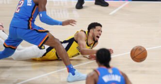 Pacers star Tyrese Haliburton leaves Game 7 of the NBA Finals with injury