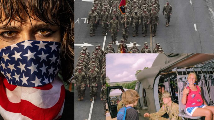 Photos capture Trump’s military parade and nationwide ‘No Kings’ protests in action