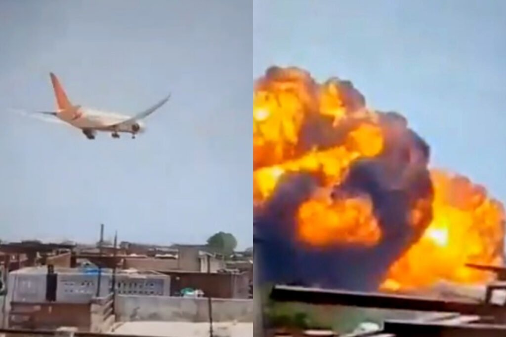 Shocking videos of Air India plane crash shows massive destruction