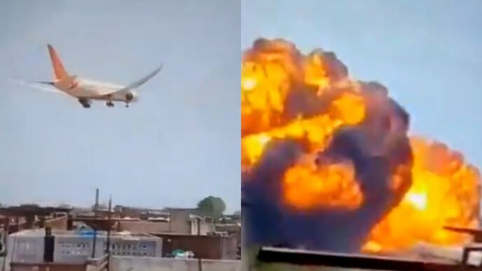 Shocking videos of Air India plane crash shows massive destruction