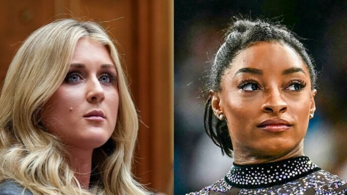 Simone Biles calls Riley Gaines 'sick' over criticism of transgender athletes