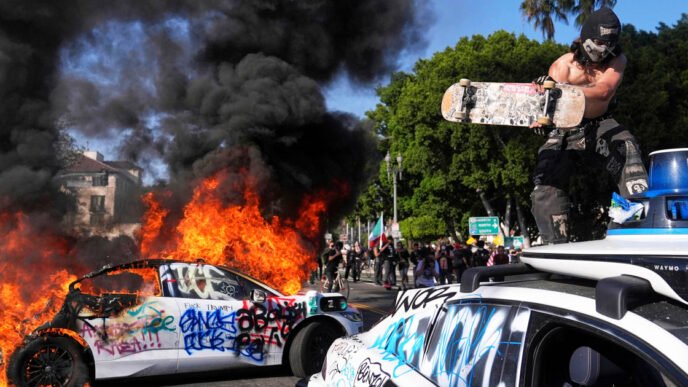 Some far-left groups have encouraged peaceful protests to turn violent, experts say