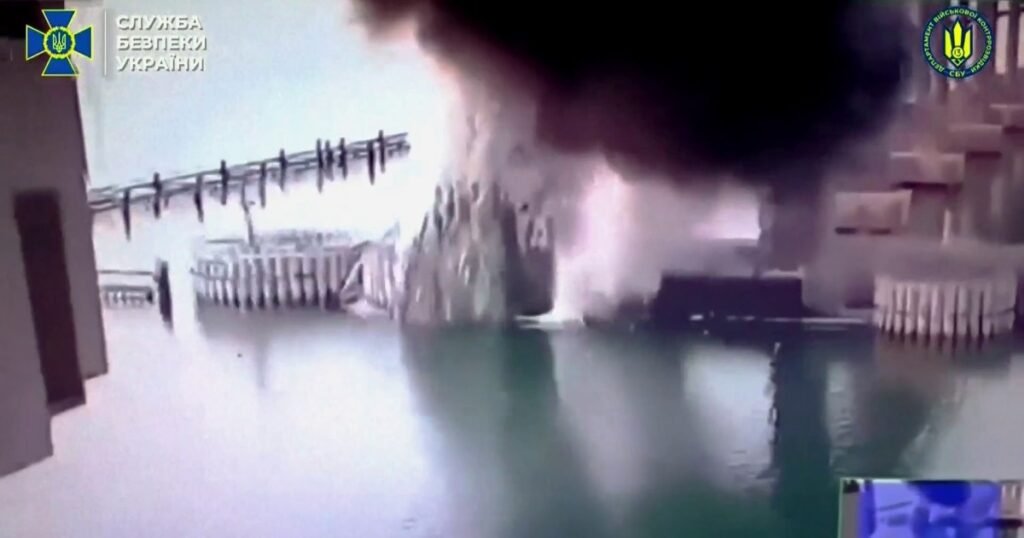 Ukraine Bombs Putin’s Prized Bridge Linking Russia With Crimea