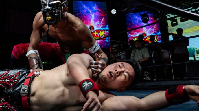 With kung fu kicks and dragon masks, pro wrestlers find new fans at fight night in China